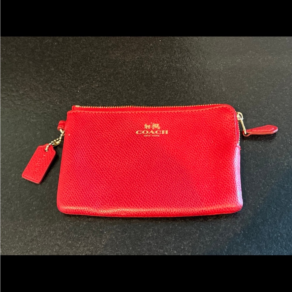 Coach Red Leather Wristlet NEW